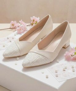 Giày bít gót da tweed - Alo davin, mềm mại, êm chân PM02 5