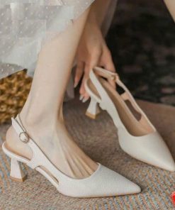 Sục nữ cao cấp cao gót da hạt - Alo davin, mềm mại, êm chân pm01 7