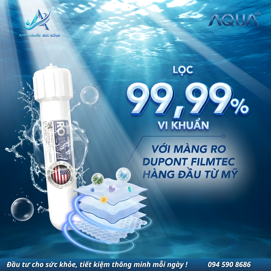 Máy lọc nước 9 cấp gầm bếp AQUA 13