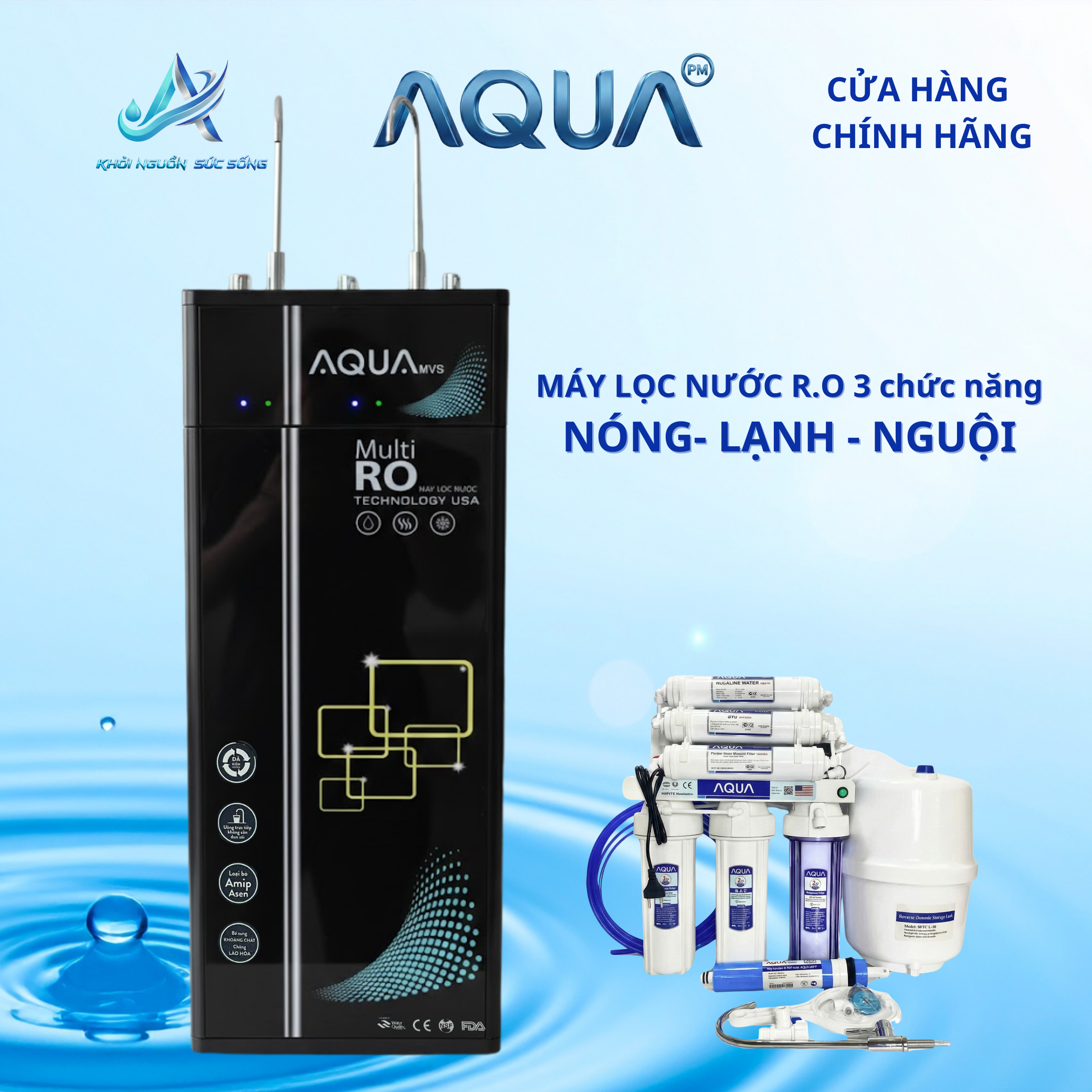 9 MÁY LỌC NƯỚC AQUA R.O 3 chức năng NÓNG - NGUỘI 1