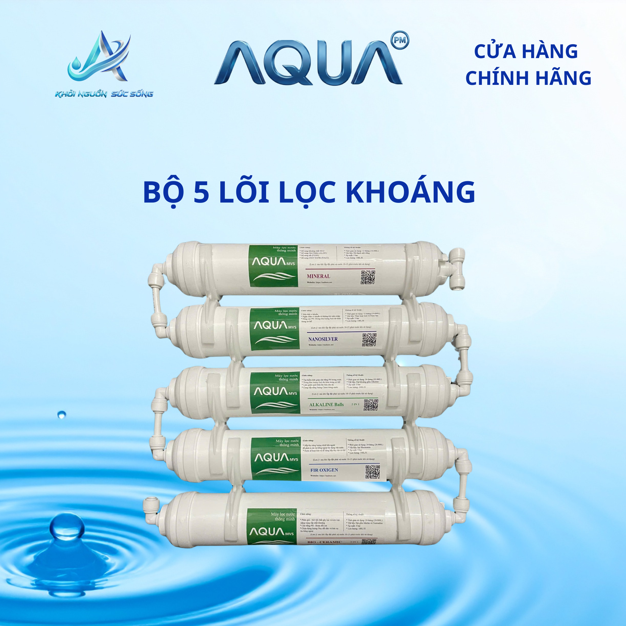 22 Bộ lõi lọc khoáng chất 5-9 AQUA RO 1
